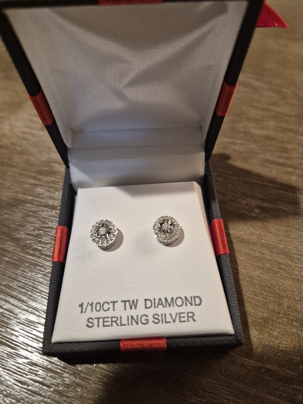 Sterling Silver Diamond Halo Stud Earrings - White
